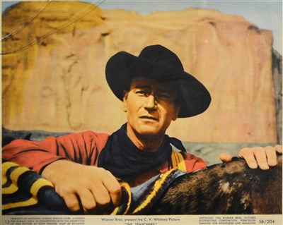 Lot 500 - Cinema lobby card The Searchers, framed and glazed, 20cm by 25cm.