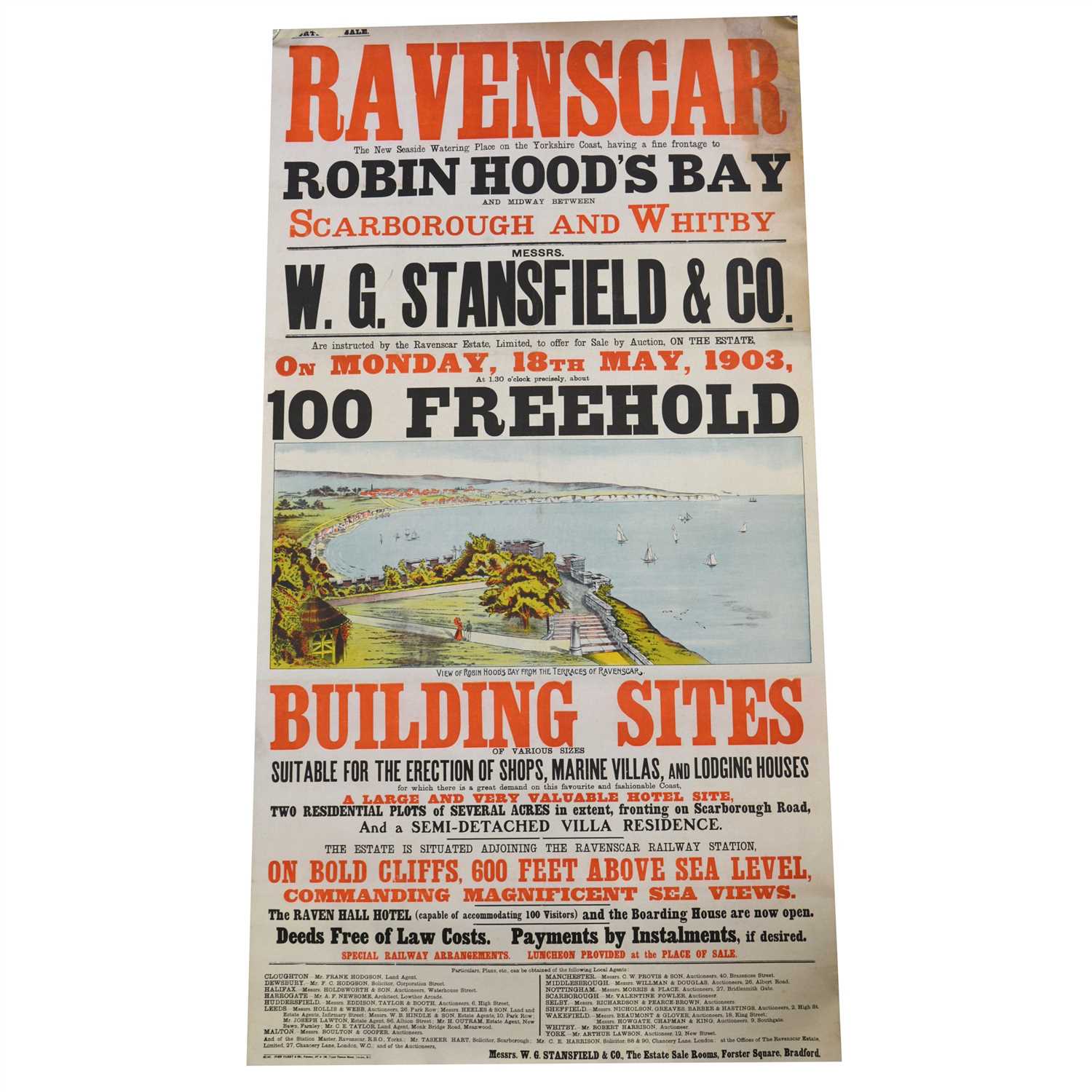Lot 85 - Original development poster Ravenscar, dated 1903