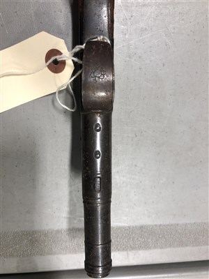 Lot 130 - 18th Century Cannon barrel flintlock pocket...