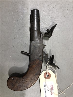 Lot 131 - Early 19th Century Flintlock pocket pistol, by...