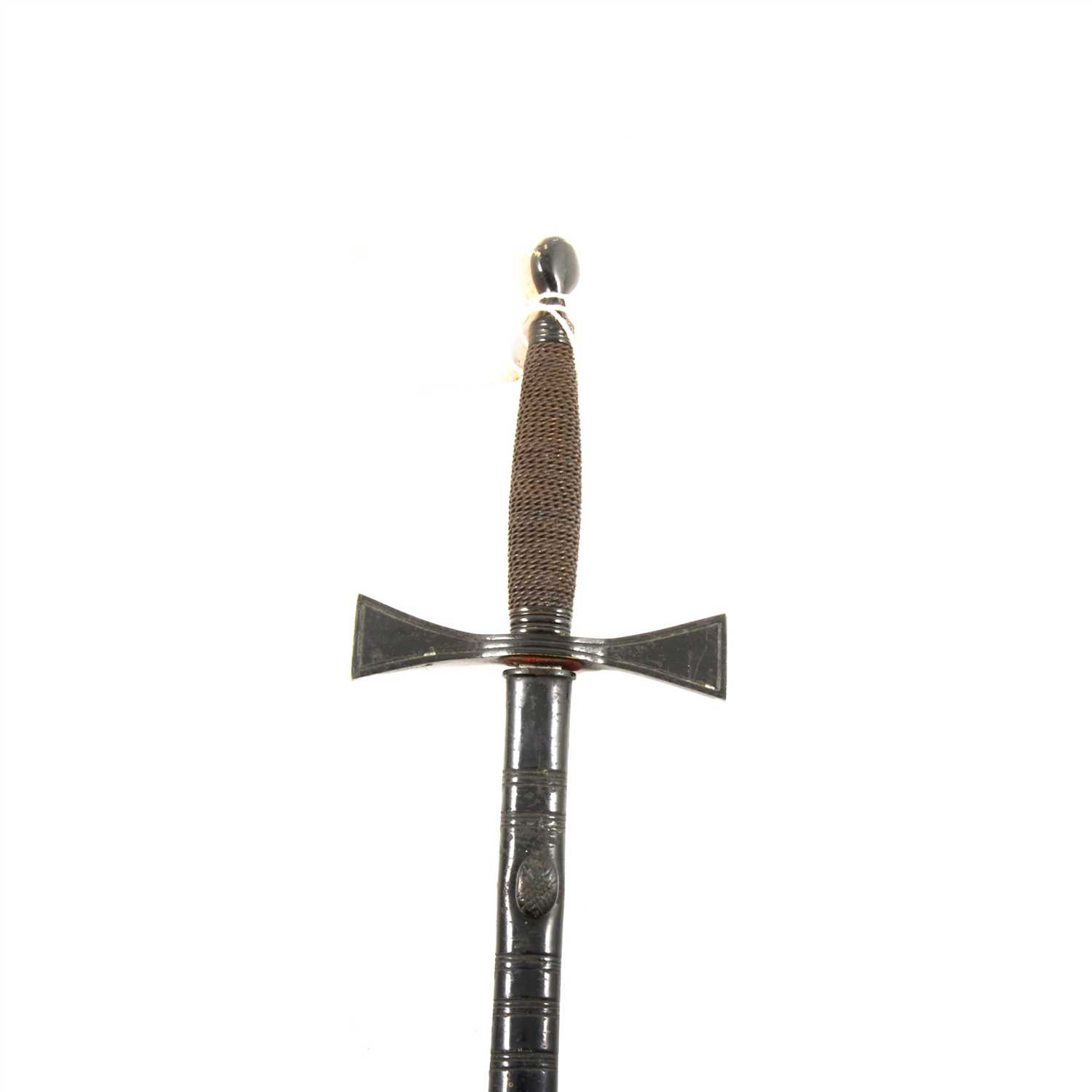 Lot 137 - Masonic sword with black japanned hilt and...