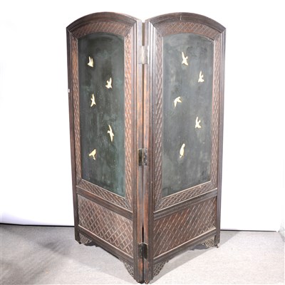 Lot 493 - Early 20th Century Chinese two-fold screen,...