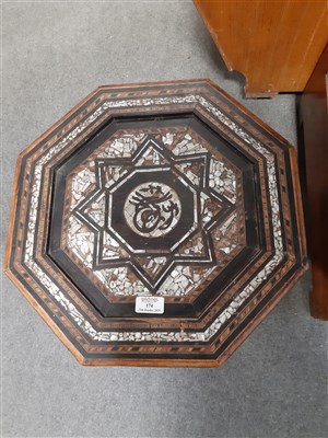 Lot 174 - A Turkish mother of pearl inlaid octagonal...
