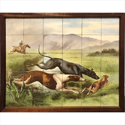 Lot 3 - A Victorian hand-painted thirty-tile panel.