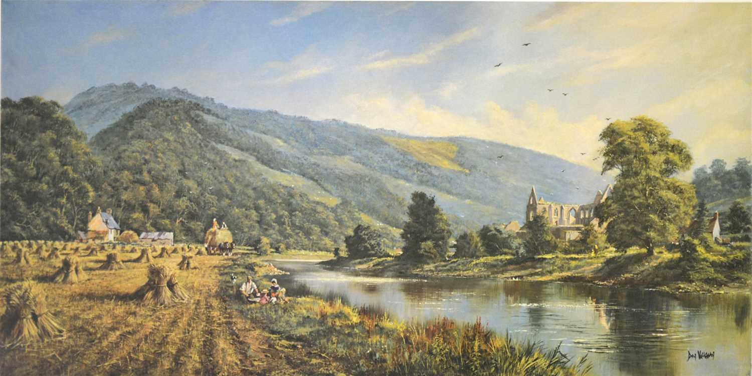 Lot 483 - After Don Vaughan, river scene,...