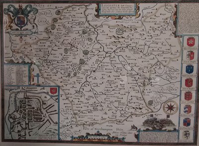 Lot 361 - After John Speed, Leicestershire, reproduction county map