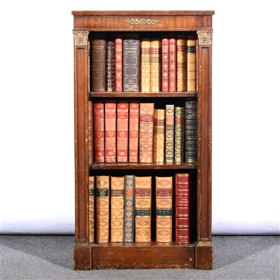 Lot 371 - A reproduction Regency style mahogany finish open bookcase, ...