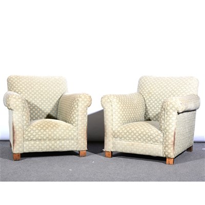 Lot 420 - A pair of traditional easychairs, ...