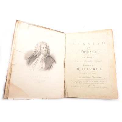 Lot 89 - Georg Frederic Handel, Messiah an Oratorio in Score as it was Originally Performed..., publ H Wright, circa 1800