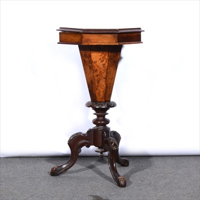 Lot 562 - A Victorian walnut trumpet work table