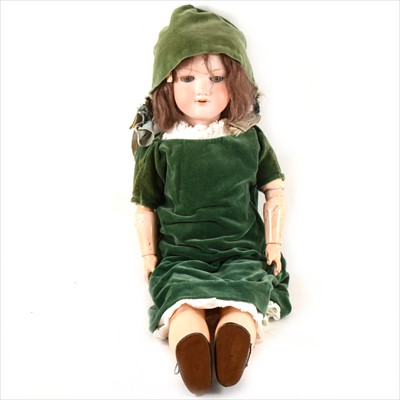 Lot 130 - Armand Marseille bisque head doll, 390 head stamp, with sleepy eyes, open mouth, composition body, 60cm.