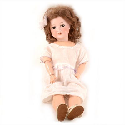 Lot 127 - Wallershahser bisque head doll, with sleepy eyes, open mouth, composition body, 61cm.