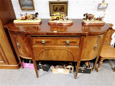 Lot 711 - A Victorian inlaid mahogany breakfront sideboard