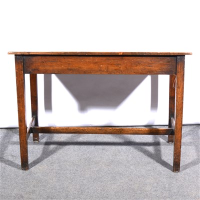 Lot 550 - An old oak side table, boarded top, ...