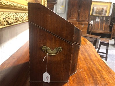 Lot 537 - A George III mahogany knife box, adapted as a stationery box