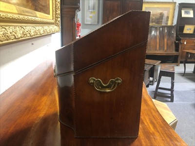 Lot 537 - A George III mahogany knife box, adapted as a stationery box