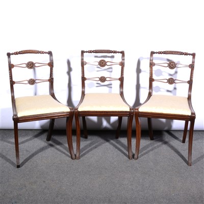 Lot 425 - A set of five Regency mahogany dining chairs, ...