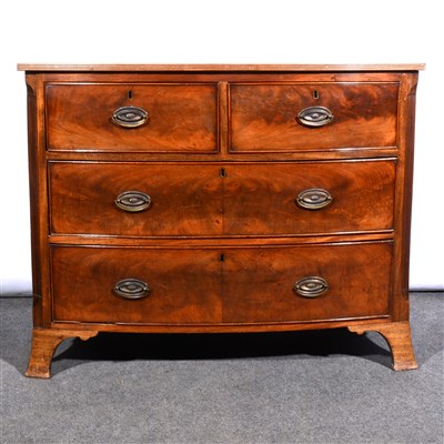 Lot 415 - A Victorian mahogany bowfront chest of drawers, ...