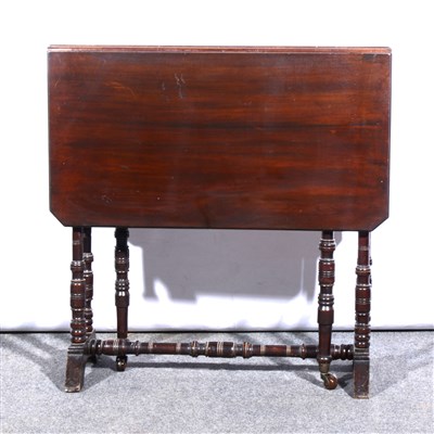 Lot 374 - An Edwardian stained walnut Sutherland table, ...