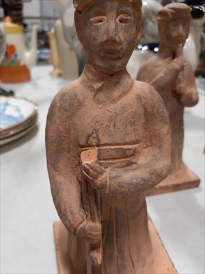 Lot 55 - Five contemporary terracotta funerary figures