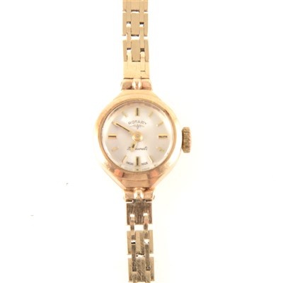 Lot 304 - Rotary - a lady's 9 carat yellow gold bracelet watch.