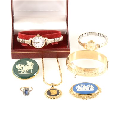 Lot 283 - A collection of vintage costume jewellery and wrist watches.