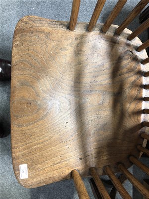 Lot 630 - Victorian elm and yew Windsor chair, stamped...