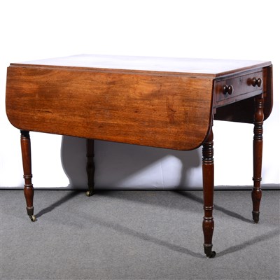 Lot 625 - A Victorian mahogany Pembroke table, D-shape leaves, ...
