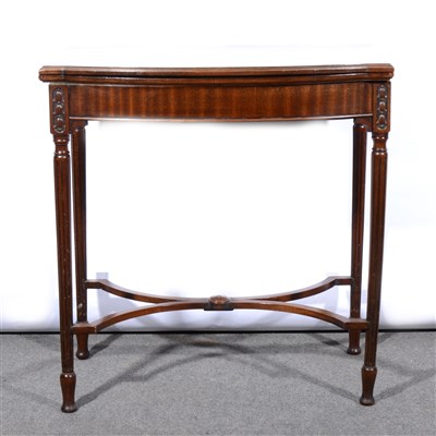 Lot 569 - A reproduction mahogany card table, ...