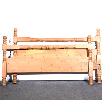 Lot 359 - A large pine bedstead, ...