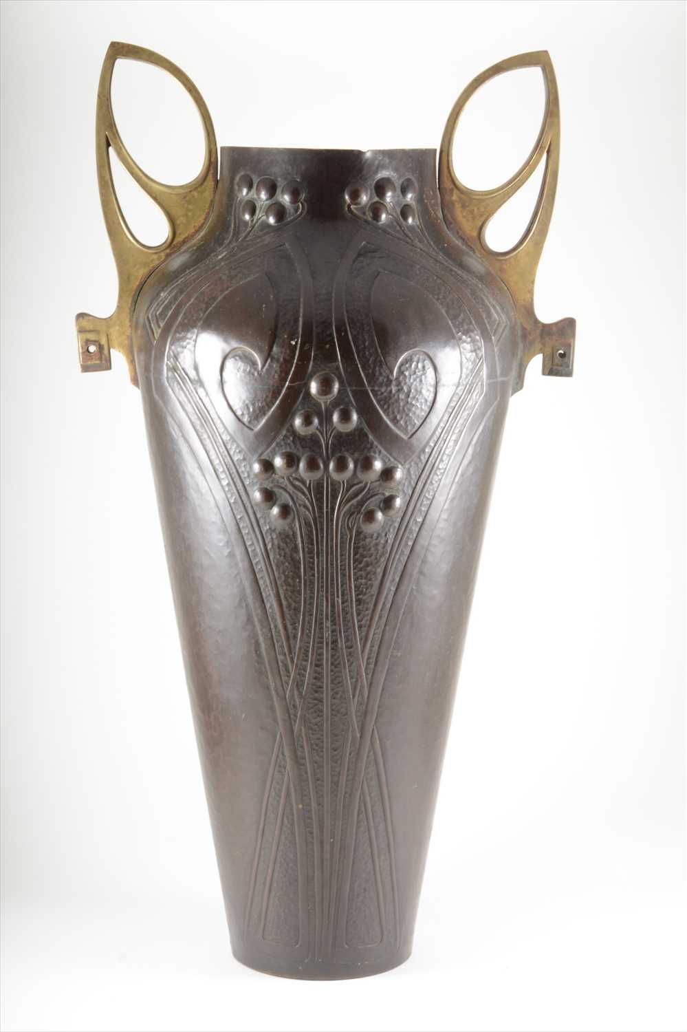 Lot 87 - A large Secessionist twin-handled vase, designed by Albert Mayer for WMF.
