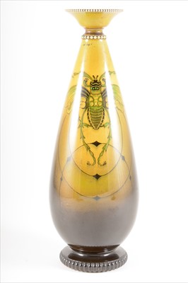 Lot 19 - An Art Pottery vase with beetle design, by Thomas Forester Pottery.