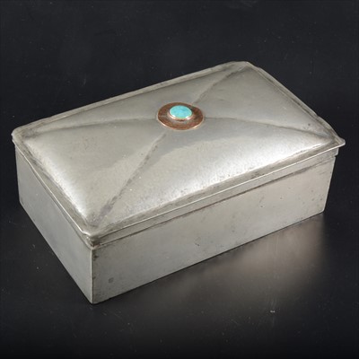 Lot 36 - An Arts and Crafts 'Tudric' pewter cigar box, by Liberty & Co.