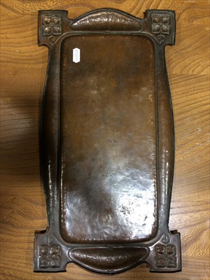 Lot 74 - An Arts and Crafts copper tray, circa 1900.
