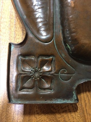 Lot 74 - An Arts and Crafts copper tray, circa 1900.