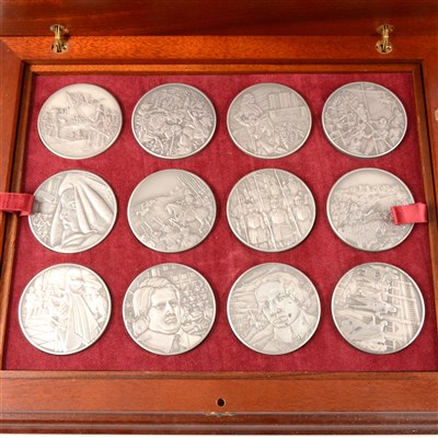 Lot 374 - Royal Mint English Civil War silver twelve medal set