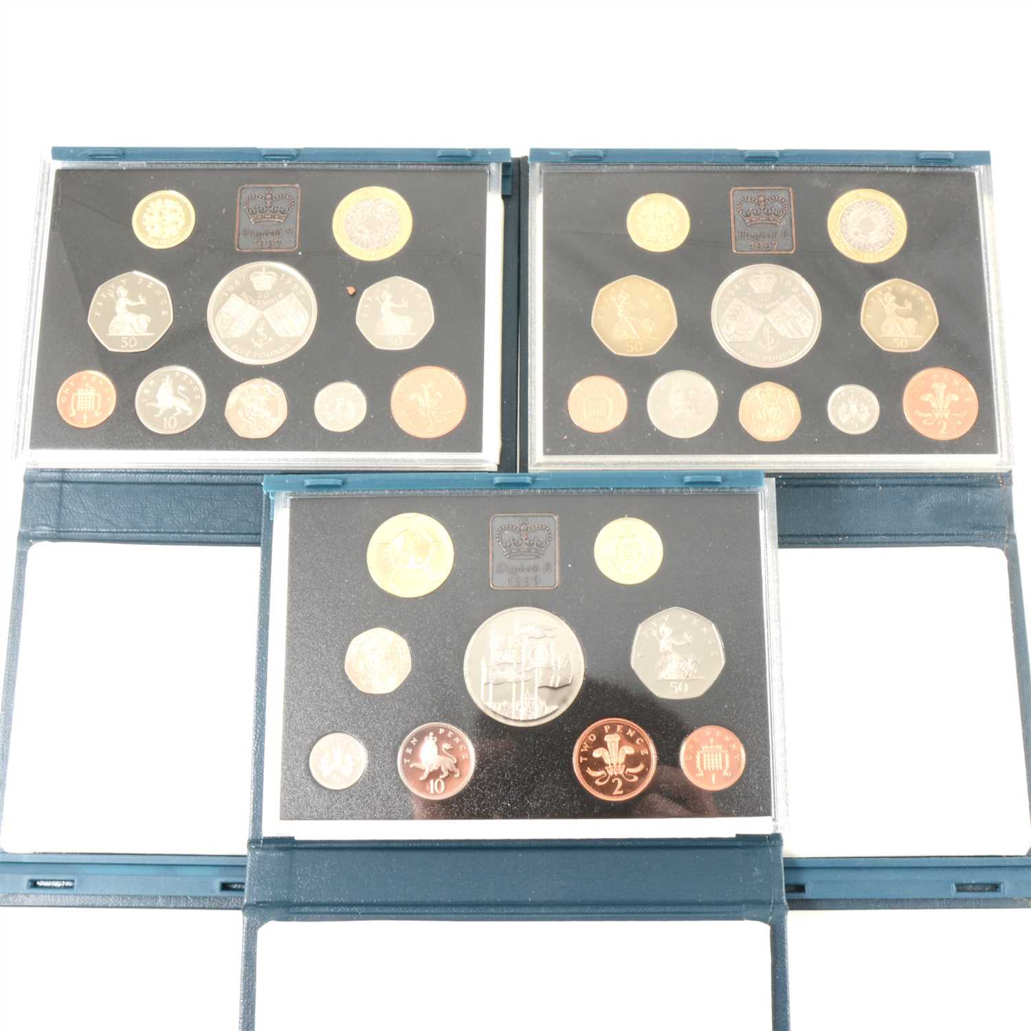 Lot 379 - Royal Mint UK proof coin sets, 1982-1997, various years