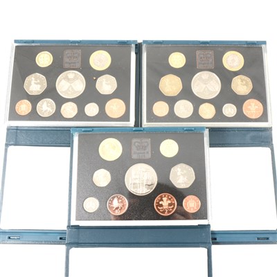 Lot 379 - Royal Mint UK proof coin sets, 1982-1997, various years