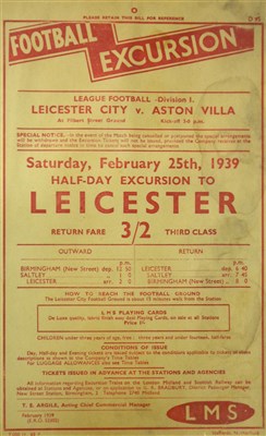 Lot 84 - Railway interest; Market Harborough carriage print, London Railway map and a Leicester City travel handbill.