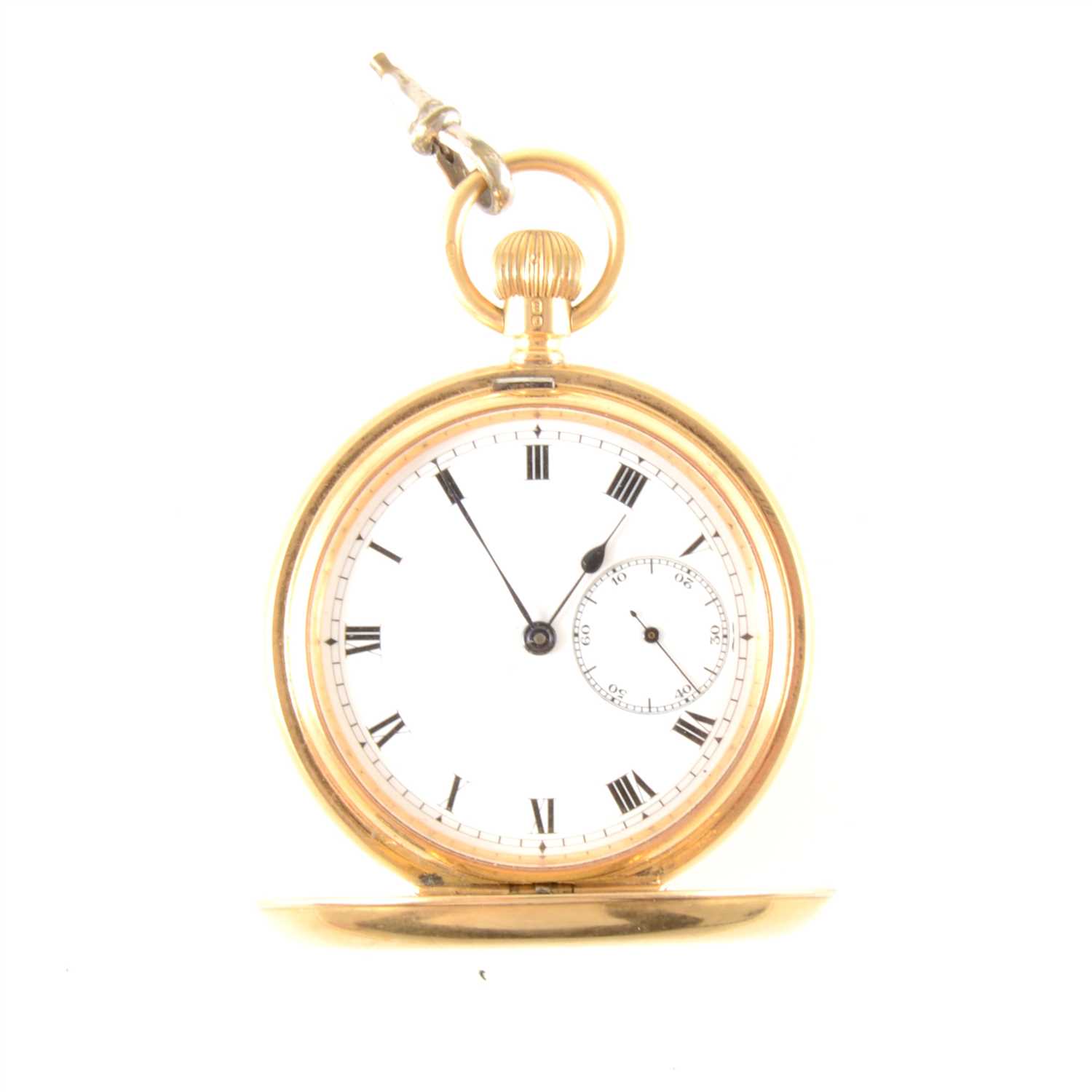 Lot 290 - An 18 carat yellow gold full hunter pocket watch.