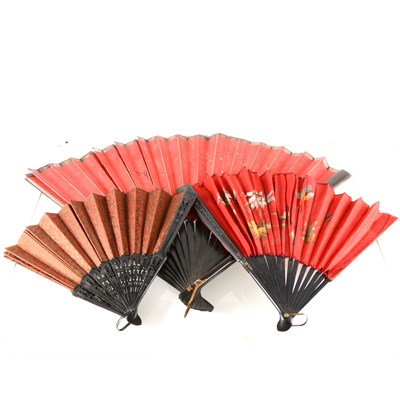 Lot 309 - Eight mourning fans.