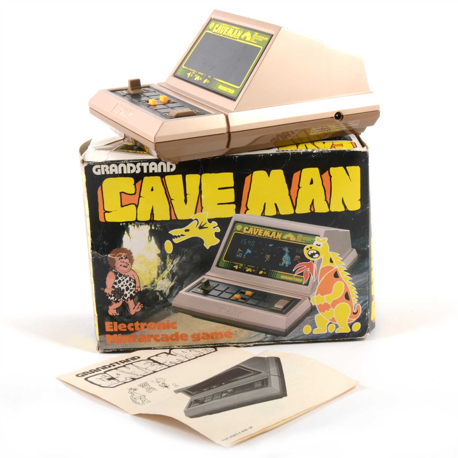 Lot 191 - Cave Man by Grandstand table top mini arcade electronic game, boxed with instructions.