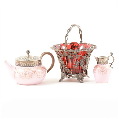 Lot 1 - Royal Worcester teapot and milk jug