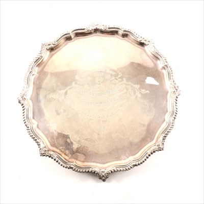 Lot 398 - Silver salver, James Dixon & Sons Ltd, Sheffield 1897