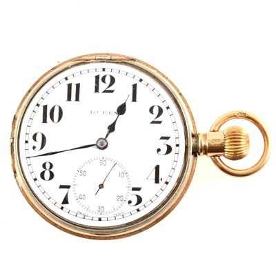 Lot 417 - A 9 carat yellow gold demi hunter pocket watch.