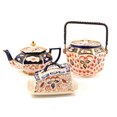 Lot 77 - A collection of Staffordshire earthenware pottery, Imari pattern, ...