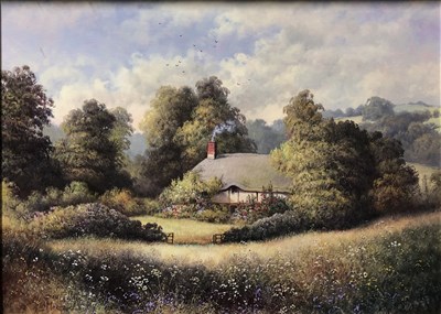 Lot 491 - Paul Morgan, Country Cottage, oil on board, ...