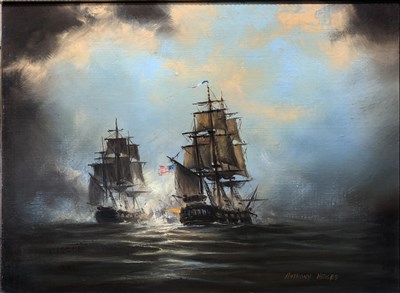 Lot 484 - Anthony Hedges, Naval Battles, a pair, ...