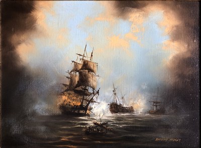 Lot 484 - Anthony Hedges, Naval Battles, a pair, ...