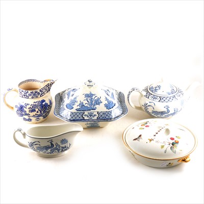 Lot 106 - A Victorian hand-painted porcelain teaset; Coalport teaware; and other tableware.